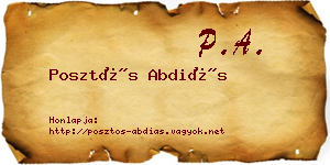 Posztós Abdiás névjegykártya